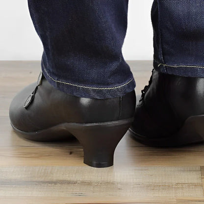 Vintage-Stiefel für Damen mit runder Zehenpartie und klobigem Absatz